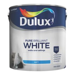 Dulux  2.5Ltr Pure Brilliant White Matt Emulsion  Paint