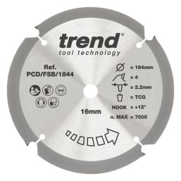 Trend PCD/FSB/1844 Multi-Material Saw Blade 184mm x 20mm 4T