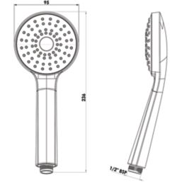 Triton Eva Shower Head White 95mm x 236mm