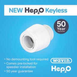 Hep2O  Plastic Push-Fit Keyless Stop End 15mm