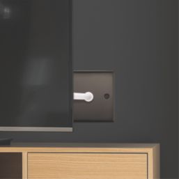 British General Nexus Metal 1-Gang Coaxial TV Socket Black Nickel