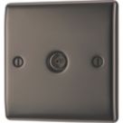 British General Nexus Metal 1-Gang Coaxial TV Socket Black Nickel