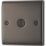 British General Nexus Metal 1-Gang Coaxial TV Socket Black Nickel