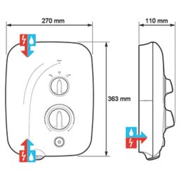 Mira Elite SE Dual White / Chrome 9.8kW  Silent Pumped Electric Shower