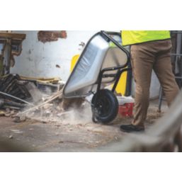 Walsall Builder Pneumatic Wheels Wheelbarrow Galvanised 90Ltr