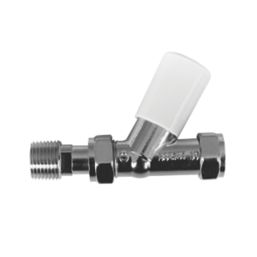 Drayton 15mm x 1/2" White Straight Lockshield Radiator Valve
