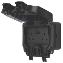 British General  IP66 13A 2-Gang SP Weatherproof Outdoor Switched Socket