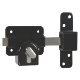 GateMate Black  Euro Profile Long Throw Lock 50mm