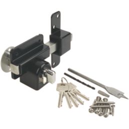 GateMate Black  Euro Profile Long Throw Lock 50mm