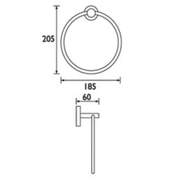 Bristan  Round Towel Ring Black