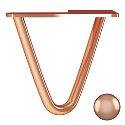 Rothley 2-Pin Hairpin Worktop Leg Polished Copper 100mm