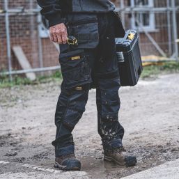 DEWALT Harrison Work Trousers Black/Grey 34" W 29" L