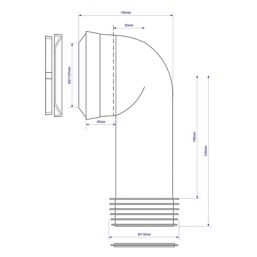 McAlpine MACFIT Rigid 90° Angled WC Long Pan Connector White 305mm