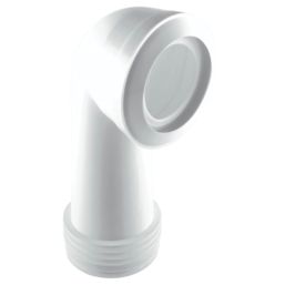 McAlpine MACFIT Rigid 90° Angled WC Long Pan Connector White 305mm