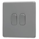 Arlec  10A 2-Gang 2-Way Light Switch  Grey