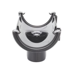 FloPlast Cast Iron Effect uPVC Round Running Outlet Black 112mm x 68mm