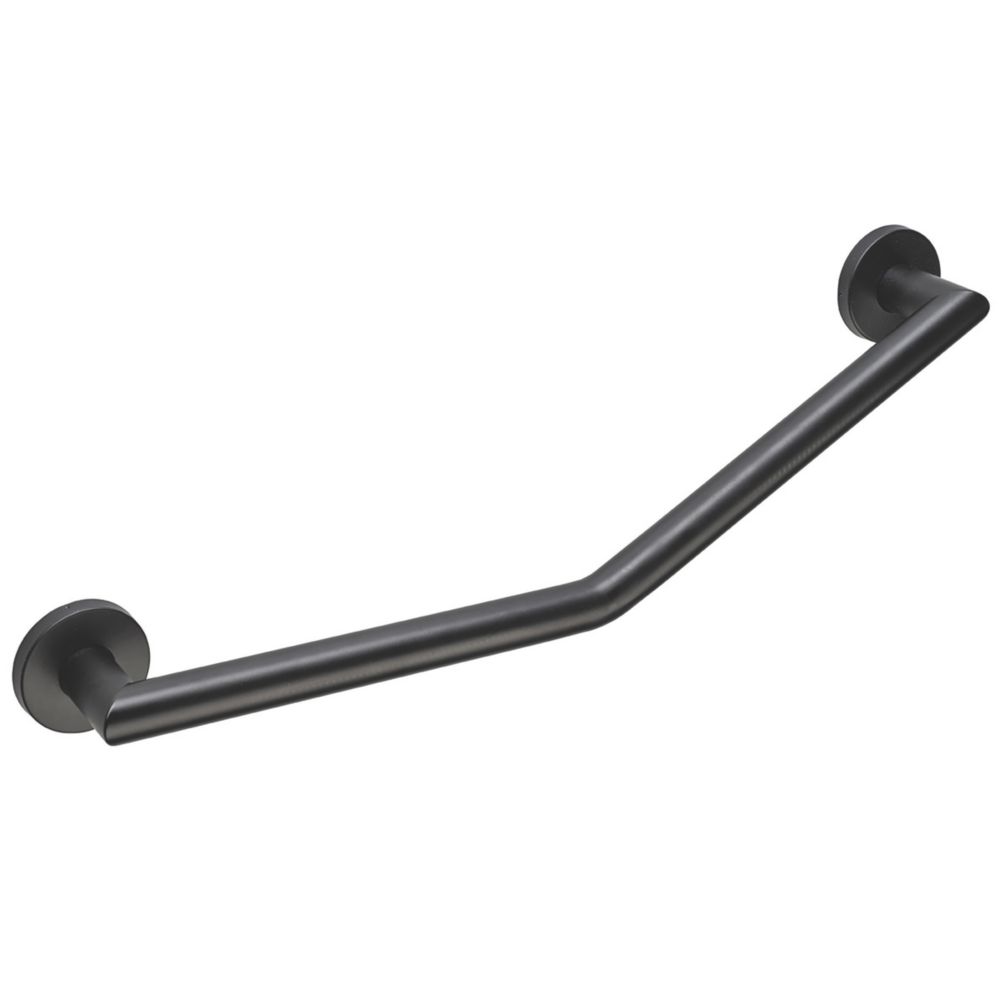 Croydex Angled Household Grab Bar Black 600mm - Screwfix