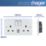 Hager Sollysta WMSS82-USBCC 13A 2-Gang 2P+E Switched Socket + 3.1A 27W 2-Outlet Type C USB Charger White