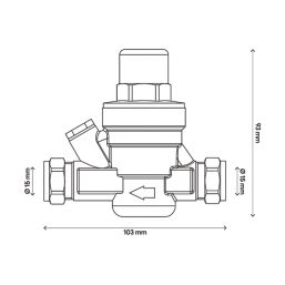 Flomasta  Pressure Reducing Valve 1 - 16bar 15mm x 15mm