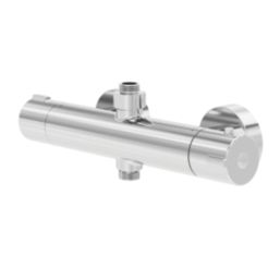 Swirl Rannell Exposed Dual Outlet Thermostatic Chrome Shower Mixer With Diverter