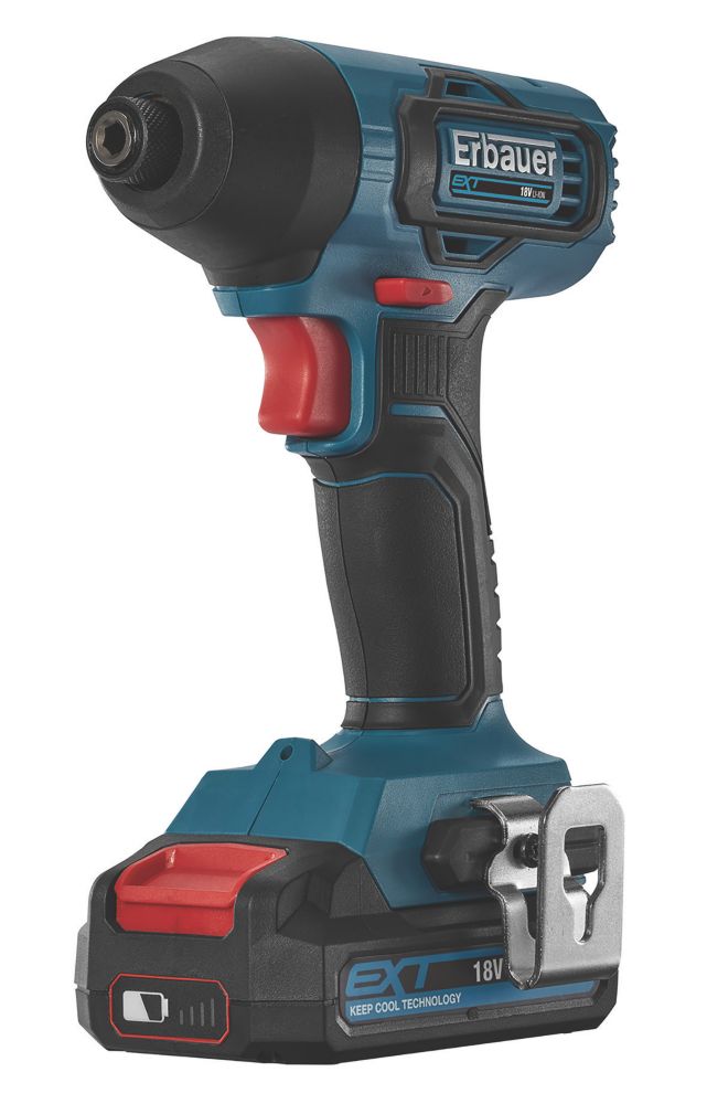 Erbauer EBID18LI 18V 1 x 2.0Ah LiIon EXT Cordless Impact Driver Screwfix