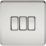 Knightsbridge  10AX 3-Gang 2-Way Light Switch  Polished Chrome