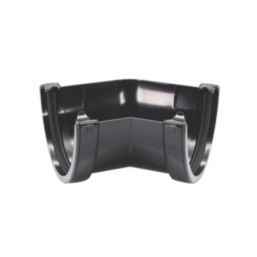 FloPlast Hi-Cap uPVC 135° Half Round Gutter Angle Black 115mm