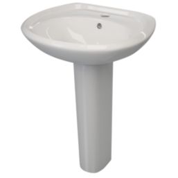 Basin-to-Go Full Pedestal Bathroom Basin 1 Tap Hole 570mm