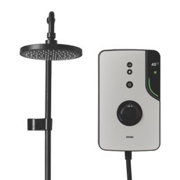 Triton ENlight Black 9.5kW Thermostatic Overhead Shower with UNIQ Kit
