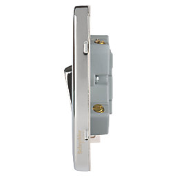 Schneider Electric Lisse Deco 13A Switched Fused Spur  Polished Chrome with White Inserts