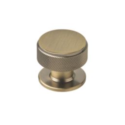 Elite Knobs & Handles Kensington Knurled Cabinet Knob Antique Brass 35mm