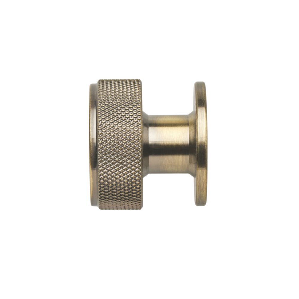 Elite Knobs & Handles Kensington Knurled Cabinet Knob Antique Brass ...