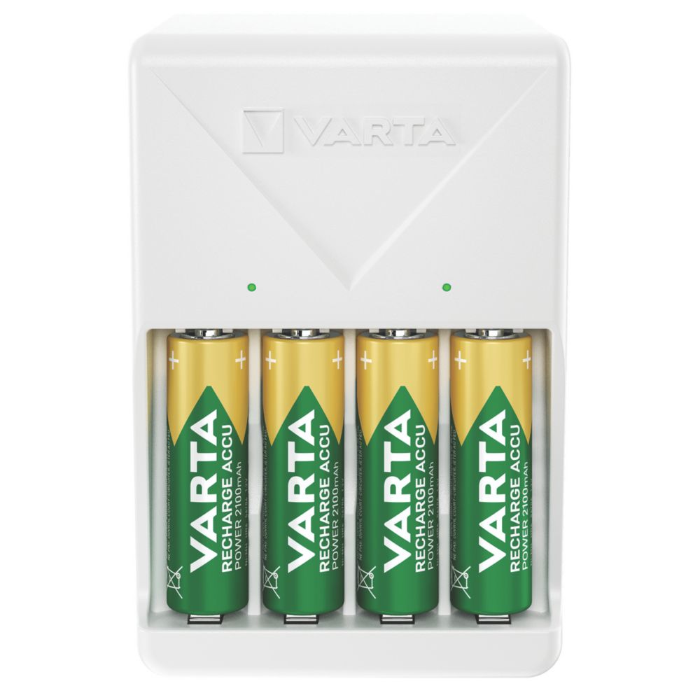 Varta NiMH Plug Charger with 4 x NiMH Batteries Screwfix