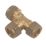 Flomasta  Brass Compression Equal Tees 15mm 2 Pack