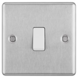 LAP  10AX 1-Gang Intermediate Switch Brushed Stainless Steel with White Inserts