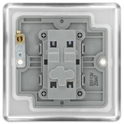 LAP  10AX 1-Gang Intermediate Switch Brushed Stainless Steel with White Inserts