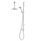 Aqualisa Smart Link HP/Combi Ceiling-Fed Chrome Thermostatic Dual Outlet Exposed Smart Shower with Fixed Head