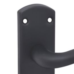 Cooke & Lewis Corfe Fire Rated WC Lever on Backplate Handle Pair Matt Black