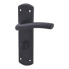 Cooke & Lewis Corfe Fire Rated WC Lever on Backplate Handle Pair Matt Black