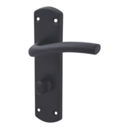 Cooke & Lewis Corfe Fire Rated WC Lever on Backplate Handle Pair Matt Black