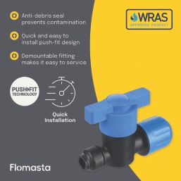 Flomasta MDPE Stop Cock 25mm x 15mm