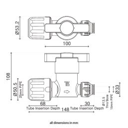 Flomasta MDPE Stop Cock 25mm x 15mm