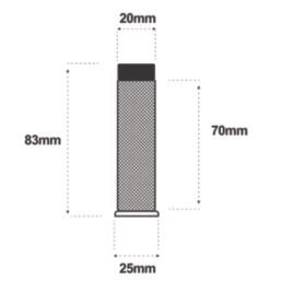 Eclipse Cylindrical Knurled Wall Mounted Projection Door Stop 20 x 83mm Antique Brass