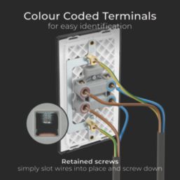 British General Evolve 45A 1-Gang 2-Pole Cooker Switch Matt Black with LED with Black Inserts