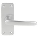 Smith & Locke Contract Fire Rated Latch Lever Door Handle Pair Satin Anodised Aluminium