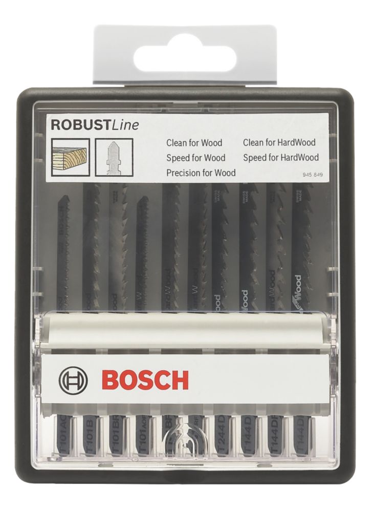 Bosch 2.607.010.540 Wood Jigsaw Blade Set 10 Pieces Screwfix