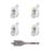 Bullfix Universal Heavy Duty Mirror/Picture Hanging Kit  x 44mm White 4 Pack