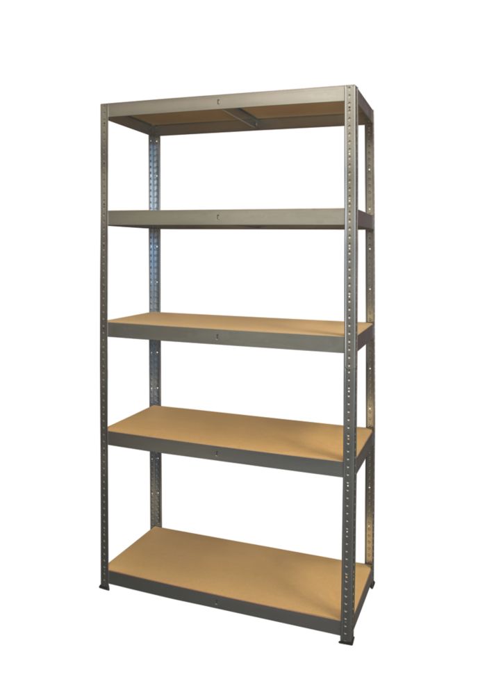 Essentials 5Tier Galvanised Steel Boltless Shelving Unit 900mm x 450mm