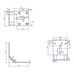 Essentials Angle Bracket Silver 75mm x 75mm x 55mm