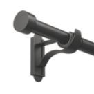 Rothley Matt Black Extendable Curtain Pole w/ Stud Finials 28mm x 125-216cm